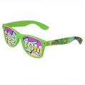 Green Logo Lenses Custom Printed Lenses Retro Sunglasses - Full-Color Full-Arm Printed